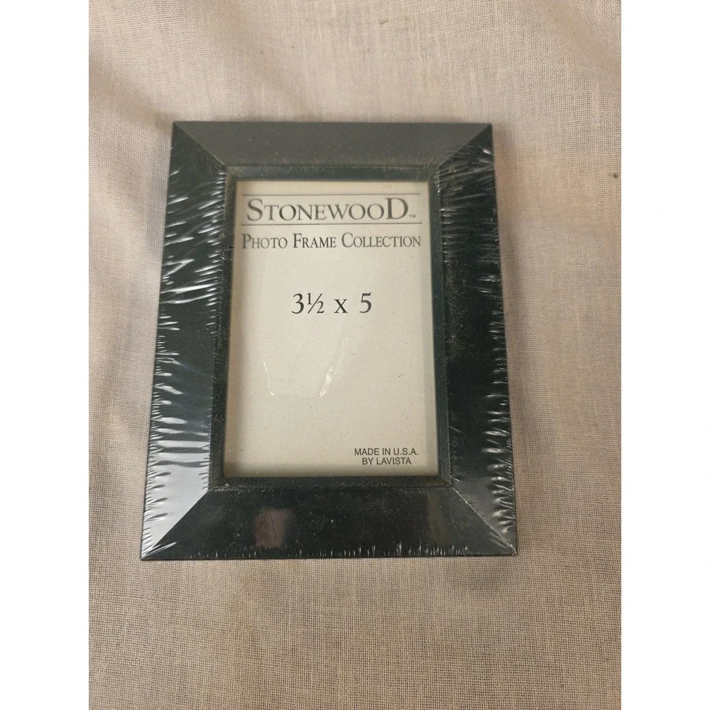 New Stonewood 3.5x5 Dark Green Wood Frame Made in USA. Rare‎ Vintage Gift...